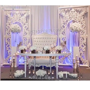 Escenario DE BODA asiático elegante Paneles blancos Tema elegante Boda Marcos de fibra blanca Escenario DE BODA elegante Paredes traseras de fibra - Product Image 1