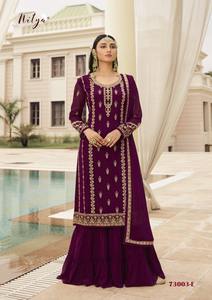 Traje indio paquistaní puro de Georgette para mujer, colección de traje de Salwar Kameez, con trabajo bordado, Dupatta - Product Image 6