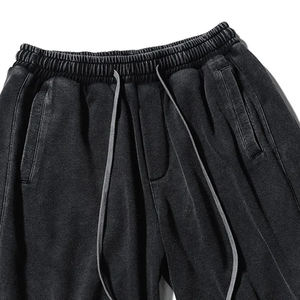 Short de rue pour hommes en 100% coton OEM Logo personnalisé imprimé tissu lourd lavé à l'acide séchage rapide cordon de serrage athlétique écologique - Product Image 1