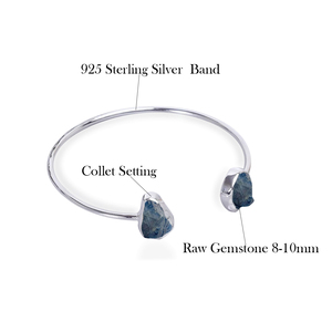 Améthyste naturelle Pierre brute Bracelets ajustables Bracelet en argent sterling Bracelets à double pierre - Product Image 4