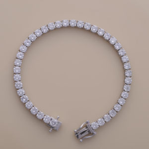 Bracelet tennis en diamants ronds cultivés en laboratoire de 7,09 carats en or blanc/rose/jaune 14 carats, bijoux fins - Product Image 1