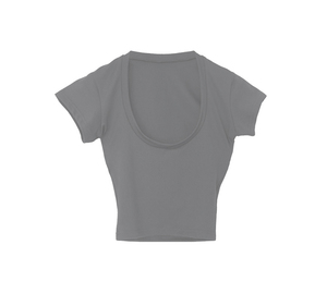T-shirt court décontracté à manches courtes pour femmes, 100% coton, à la mode, avec logo personnalisé - Product Image 5