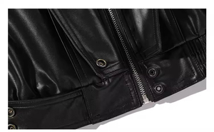 Veste en cuir véritable élégante pour homme, coupe droite, manches longues, coupe-vent, haute qualité, style très populaire, état neuf - Product Image 5