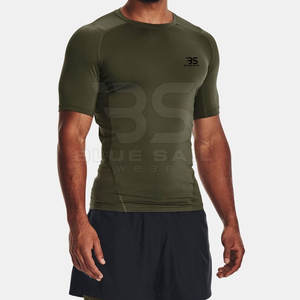 2024 Logo personnalisé imprimé hommes Gym Rash Guard respirant à manches courtes chemise pour MMA personnalisé couleur Compression vêtements - Product Image 5
