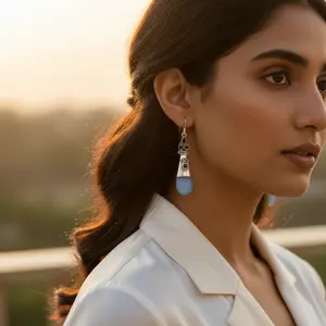 Women's 925 Silver Chalcedony Garnet Drop <b>Earrings</b> Gold Plated <b>Dangle</b> Flower Pattern Sapphire <b>Pearl</b> Diamond Main Material Gold - Product Image 3