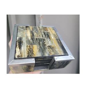 Sous-verres de table en corne de buffle naturelle, faits à la main, accessoires rustiques pour boissons, haute qualité - Product Image 3