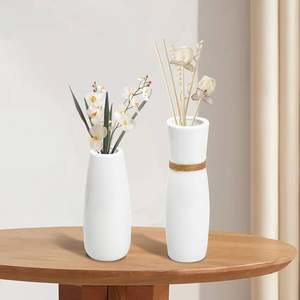 Different Style Vase <b>Set</b> Rough <b>Pottery</b> Vase Modern Tabletop Centerpieces White Matte Small Ceramic Bud Vases For Ceramic - Product Image 6