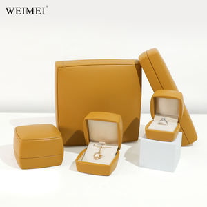 WEIMEI Customized Yellow Square <b>Gift</b> <b>Box</b> with Fresh White Velvet Custom Logo <b>for</b> Inner Edge <b>for</b> Jewelry Packaging - Product Image 1