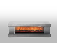 Table basse moderne de luxe dorée avec connexion Bluetooth, cheminée électronique en bois et miroir, meuble de salon en MDF