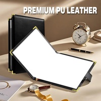 Porte-diplôme en cuir PU classique de luxe réutilisable, couverture de certificat, dossier avec coins dorés