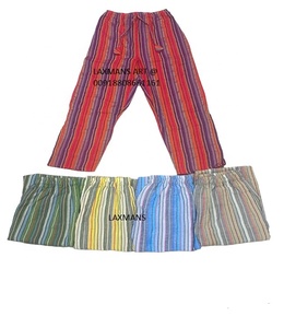 Pijamas de mujer estampados a rayas de algodón de colores sólidos pantalones de yoga para mujer para exportación al por mayor de La India - Product Image 1