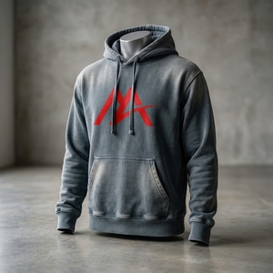 <b>Men's</b> <b>Grey</b> Graphic Pullover Hoodie <b>Fleece</b> Sweatshirt Streetwear Fashion Casual Hooded Top Custom Wholesale OEM ODM Apparel Heavy - Product Image 3