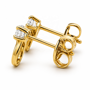 Pendientes de Oro Macizo con Círculo Abierto y Circonita Redonda para Mujer, Joyería Fina, Venta al por Mayor OEM ODM - Product Image 3