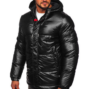 OEM Customized High Street <b>Men's</b> Winter Puffer down Coat <b>Jacket</b> Woolen Fabric Linen Shell Designer <b>Jacket</b> Manufectuer - Product Image 3