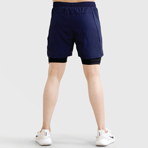Best Men's Three-Quarter Fitness Shorts for Running Track Quick-Drying Anti-Slip Double-<b>Layer</b> Drawstring Closure Breathable - Product Image 3