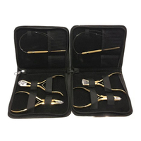Ensemble de pinces à extensions de cheveux de qualité supérieure, professionnelles, en matériau composite, ciseaux, aiguilles à crochet, argent