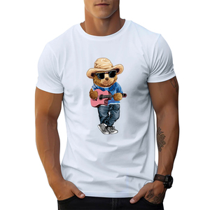 Servicio OEM, ropa de calle, camiseta de verano, stock de ropa a granel, fardos de algodón de talla grande, impresión personalizada, cuello redondo en blanco - Product Image 4