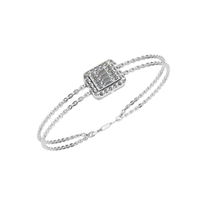 IGI Lab Grown Baguette Diamond Premium 950 Pulsera de eslabones de cadena de platino para mujer Estilo clásico para fiestas y bodas Idea de regalo - Product Image 1