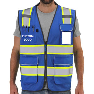 <b>Hi</b> <b>Vis</b> Reflective Safety <b>Vest</b> Custom Logo Men Work-wear <b>Vest</b> Polyester Mesh Breathable <b>Hi</b>-<b>Vis</b> Construction Industrial Work <b>Vest</b> - Product Image 1