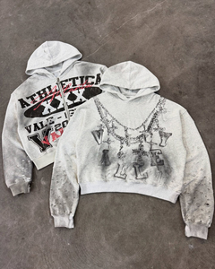 OEM unisexe imprimé personnalisé fermeture éclair et pull à capuche 100% coton-Vintage lavé manches déchirées, ourlet en détresse Streetwear - Product Image 1