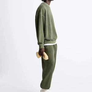 Tracksuits Breathable OEM Custom Design Your Own Blank Acid Wash Tracksuit Men Winter 100% Organic Cotton Streetwear Tracksuit - Product Image 2