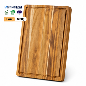 Planche à découper en teck massif, 2,5 cm d'épaisseur, robuste, avec rainure profonde pour le jus, idéale pour la viande, les légumes, les steaks et la découpe. - Product Image 1