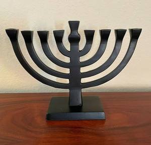 Menorah en acier noir avec revêtement en poudre, support de bougie décoratif pour la maison, pour Pâques, la Saint-Valentin, Noël, fête, hôtel - Product Image 3
