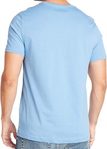 T-shirt à manches courtes pour hommes avec logo personnalisé, t-shirt coupe ajustée délavé en machine en coton 100% biologique avec fermeture à enfiler - Product Image 3