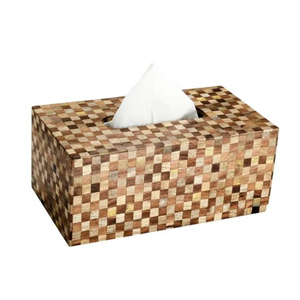 Boîte à mouchoirs rectangulaire en bois vintage, rangement élégant pour la maison, la cuisine, le bureau et la table à manger. - Product Image 3