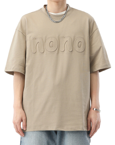 Haute qualité personnalisé 3D gaufrage impression OME poids lourd surdimensionné hommes T-Shirt 100% coton lettre peignée Logo personnalisé impression - Product Image 3