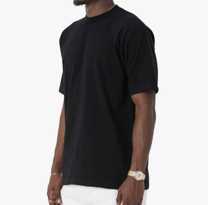 <b>Men's</b> Heavyweight Cotton Short Sleeve Crew Neck T-<b>Shirt</b> Custom Design High Quality Tee for <b>Men</b> - Product Image 5