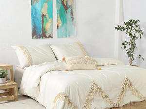 Parures de couette en coton 100% rustique fait main, 3 pièces, pour mariage et hôtel, personnalisables, douces, pour la maison - Product Image 2