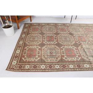 Vintage <b>Runner</b> Rug 0.5x9.6 ft, <b>Red</b> Brown Polka dot Rug Wool - Product Image 4