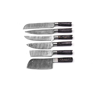Ensemble de couteaux de chef en acier Damas fait main haute résistance, design ambidextre durable pour la cuisine quotidienne et lames tranchantes - Product Image 3