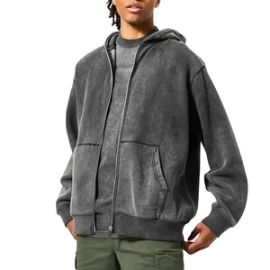MOVATEXTILES New Arrival Oversized Acid Washed Distressed Hoodies Hommes Basics Ripped Oversized Vintage HeavyWeight Hoodie Foe Hommes - Product Image 1