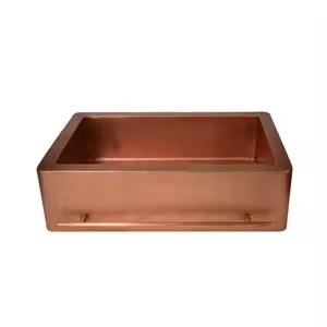 Évier de cuisine en cuivre de luxe avec bords polis Durable fait à la main et parfait pour les thèmes intérieurs modernes - Product Image 4