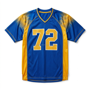 Maillot de football américain surdimensionné avec logo personnalisé, tenue d'équipe, tissu en maille de haute qualité, vente en gros de maillots en maille perforée - Product Image 6