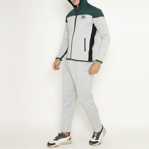 Survêtements de course légers et confortables pour hommes 100% coton col à capuche fermeture éclair quantité en vrac motif solide pour l'hiver - Product Image 4