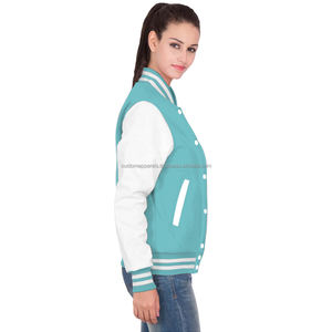 Chaqueta universitaria de lana de algodón de primera calidad para mujer, bordado personalizado, teñido de invierno, acolchado, transpirable, ecológico, ajuste de moda - Product Image 3