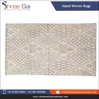 Produits les plus vendus Tapis en coton géométrique moderne rectangulaire à tissage plat lavable pour salon usage domestique