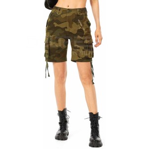 Shorts cargo Oxford pour femmes, personnalisables, respirants, séchage rapide, taille mi-haute, décontractés, élégants, streetwear, vente en gros - Product Image 6