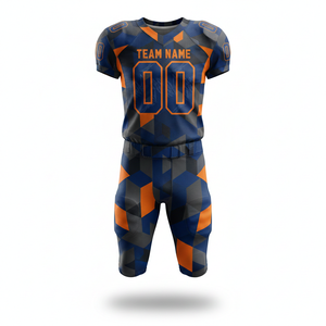 Conjunto de Uniforme de Fútbol Americano Personalizable, Camiseta y Pantalones Cortos, 100% Poliéster, Transpirable y Tallas Grandes, con Posición para Logotipo Frontal - Product Image 5