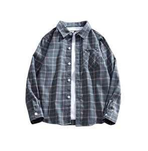 Camisa de Franela de Lujo con Cuello Alto, Cálida, de Algodón Cepillado Grueso, Marca Privada Personalizable, Línea de Invierno para Primavera, Suministro de Fábrica - Product Image 1
