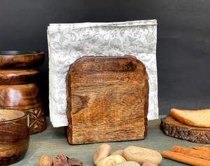 Servilletero de madera de granja para mesa | Dispensador de pañuelos de madera antiguo Mesa Cocina Baño Restaurante Bar Cóctel - Product Image 2