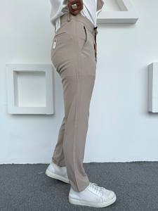 กางเกงขายาวผู้ชายสีน้ำเงินกรมท่า ทรงปกติ ผ้าสเตรช ไซส์ใหญ่ สไตล์ลำลอง เรียบหรู เหมาะสำหรับใส่ทำงาน เอวยางยืด ติดซิป ทรงตรง ผ้าฝ้าย - Product Image 2