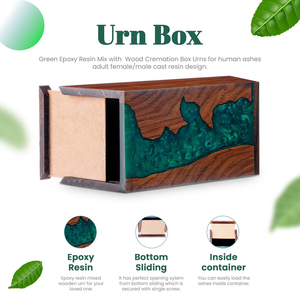 Rosewood & Green Resin Cremation Urn Box Memorial <b>Ashes</b> <b>Keepsake</b> <b>For</b> Human <b>Ashes</b> and pet <b>Ashes</b> - Product Image 5