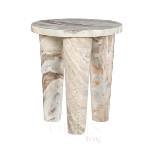 Mesa Auxiliar Redonda de Mármol Natural, Mesa de Centro Moderna Hecha a Mano, Base Escultural de Tres Patas, Muebles de Dormitorio de Lujo, Decoración para el Hogar y Hoteles - Product Image 4