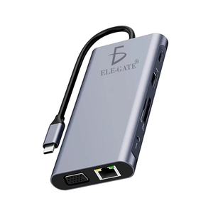 Hub USB Type-C Portatile 11-in-1 con Velocità 5Gbps in Lega di Alluminio per Computer, Varie Connessioni per Trasferimento Dati - Product Image 2