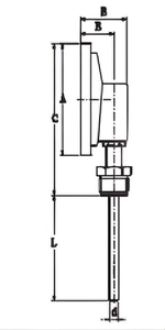 Termómetro Industrial Bimetálico de 4 Pulgadas (100 mm), Acero Inoxidable 304, Montaje Inferior, 0-100 °C, Vástago de 150 mm, 1/2 NPT, IP55, Reinicio Externo a Cero, Medidor de Temperatura para HVAC - Product Image 6