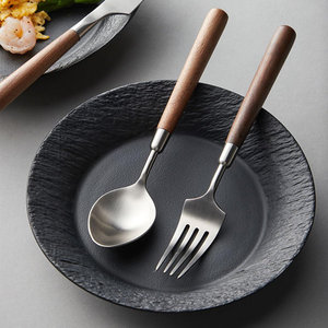 Juego de utensilios de acero inoxidable con espejo de Venta caliente con asas de madera para cenar y servir vajilla de mesa y uso en hoteles - Product Image 4